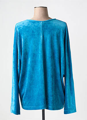 Sweat-shirt stretch manches longues bleu MAT. femme