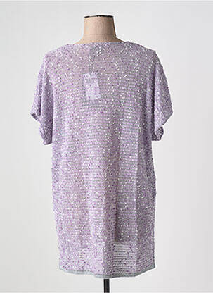 Pull coupe droite manches courtes violet MAT. femme