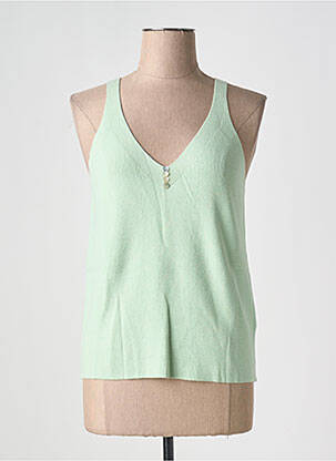 Pull coupe cintrée fines bretelles vert ESQUALO femme