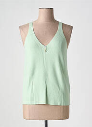 Pull coupe cintrée fines bretelles vert ESQUALO femme