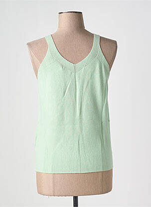 Pull coupe cintrée fines bretelles vert ESQUALO femme