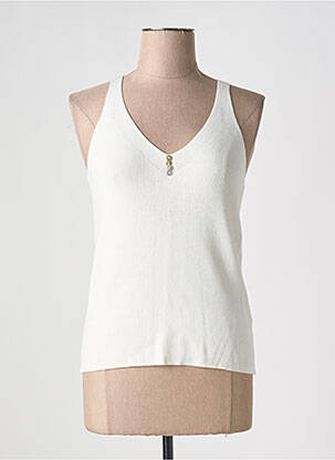 Pull coupe cintrée fines bretelles beige ESQUALO femme
