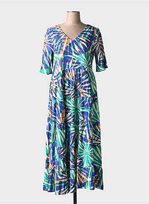 Robe longue manches courtes manches courtes violet AGATHE & LOUISE femme