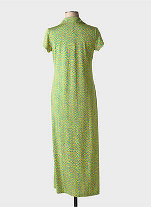 Robe longue imprimé fantaisie manches courtes vert SURKANA femme