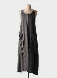 Robe longue sans manche sans manche noir ALEMBIKA femme