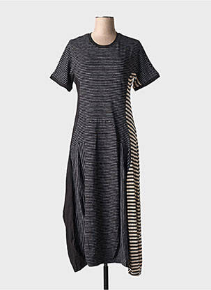 Robe longue manches courtes manches courtes noir URBAN BY ALEMBIKA femme