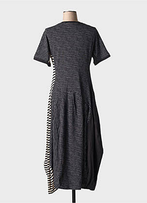 Robe longue manches courtes manches courtes noir URBAN BY ALEMBIKA femme