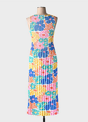 Robe longue imprimé fleurs sans manche rose LEO & UGO femme