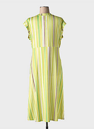 Robe mi-longue manches courtes manches courtes jaune SCORZZO femme