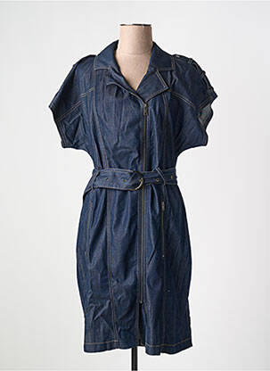 Robe mi-longue manches courtes manches courtes bleu EVA KAYAN femme