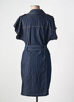 Robe mi-longue manches courtes manches courtes bleu EVA KAYAN femme