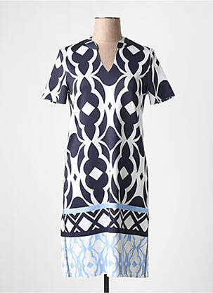 Robe mi-longue imprimé fantaisie manches courtes bleu TUZZI femme