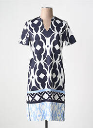Robe mi-longue imprimé fantaisie manches courtes bleu TUZZI femme