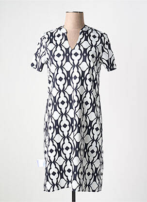 Robe mi-longue imprimé fantaisie manches courtes bleu TUZZI femme
