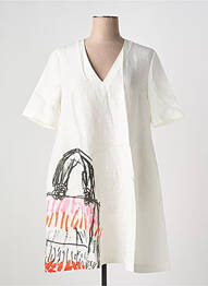 Robe courte manches courtes manches courtes beige CHARMING SMILE femme