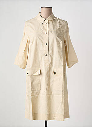Robe courte manches 3/4 manches 3/4 beige MAUD & SACHA femme
