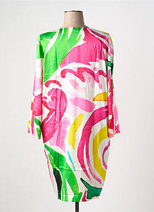 Robe courte coupe fluide manches 3/4 rose CHARMING SMILE femme