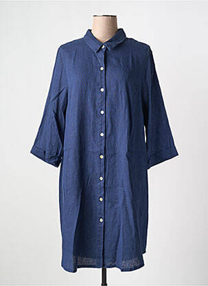 Robe courte manches longues manches longues bleu K femme