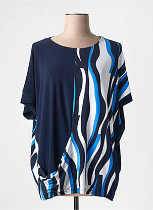 T-shirt col rond manches courtes bleu JOSEPH RIBKOFF femme