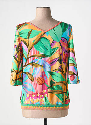 Blouse imprimé fantaisie manches 3/4 vert ALDO MARTIN'S femme