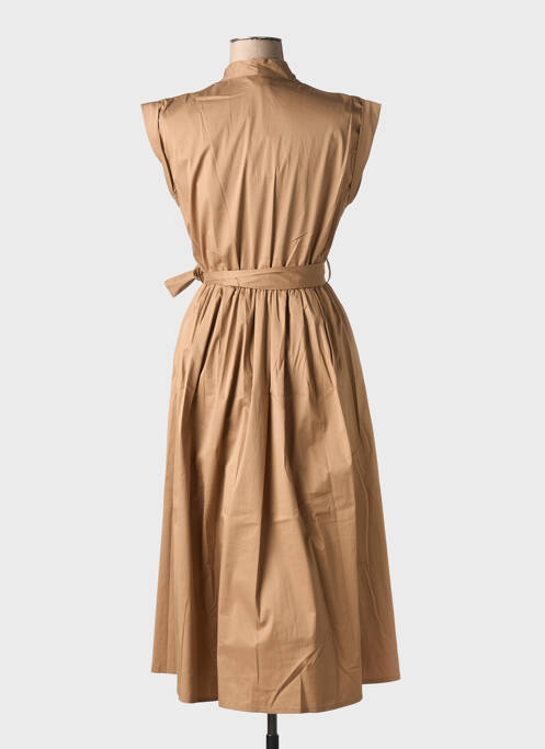 Robe mi-longue marron LEO & UGO pour femme