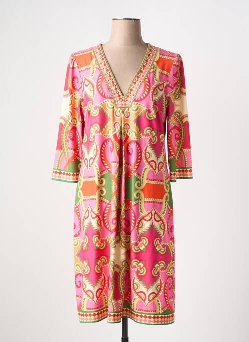 Robe mi-longue rose K-DESIGN pour femme