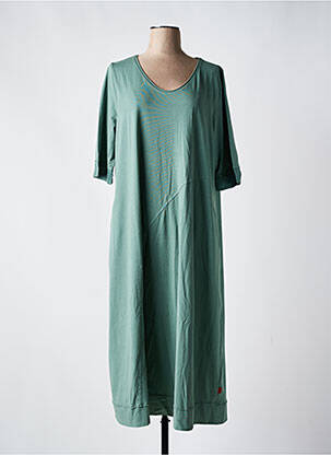Robe longue manches courtes manches courtes vert VETONO femme