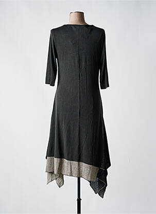 Robe longue coupe cintrée manches 3/4 noir OZAI N KU femme