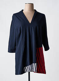 Blouse manches 3/4 manches 3/4 bleu ALEMBIKA femme
