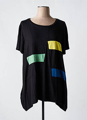 T-shirt coupe droite manches courtes noir OZAI N KU femme