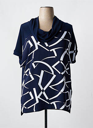 T-shirt imprimé fantaisie manches courtes bleu JOSEPH RIBKOFF femme