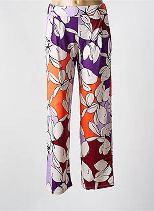 Pantalon droit stretch taille normale violet SCORZZO femme
