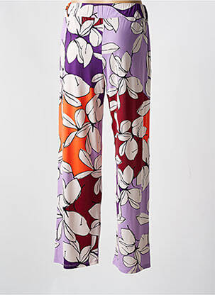 Pantalon droit stretch taille normale violet SCORZZO femme