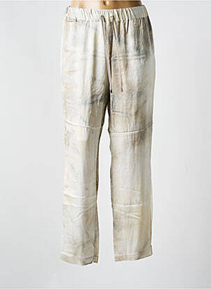 Pantalon droit taille élastique taille normale beige TRICOT CHIC femme
