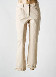 Pantalon droit stretch taille normale beige RECOVER C.C. femme