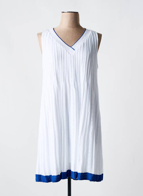 Robe mi-longue blanc TRICOT CHIC pour femme