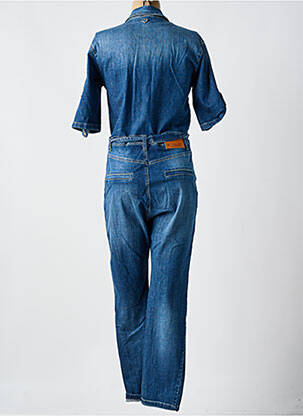 Combi-pantalon fermeture boutonnée sur le devant manches courtes bleu PLEASE femme