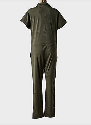 Combi-pantalon fermeture boutonnée sur le devant manches courtes vert HBT femme