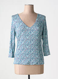 T-shirt imprimé fantaisie manches 3/4 bleu SURKANA femme