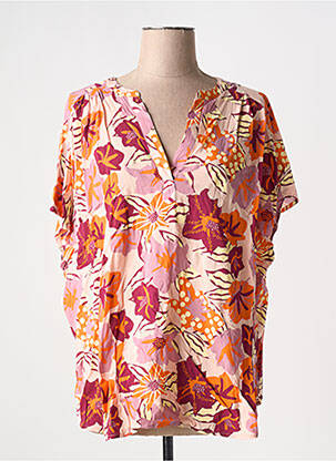Blouse imprimé fantaisie manches courtes rose RAGWEAR femme