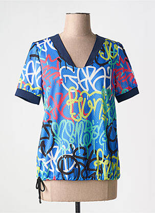 T-shirt imprimé fantaisie manches courtes bleu MC PLANET BY INNATE femme
