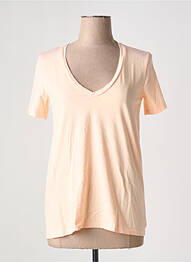 T-shirt col v manches courtes orange PLEASE femme