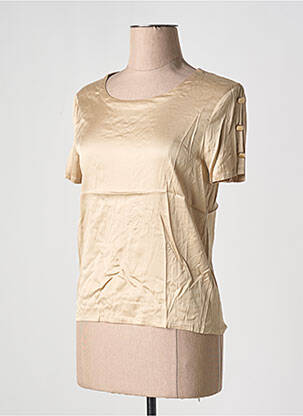 T-shirt coupe cintrée manches courtes beige FRACOMINA femme