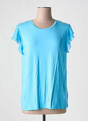 T-shirt stretch manches courtes bleu FRACOMINA femme