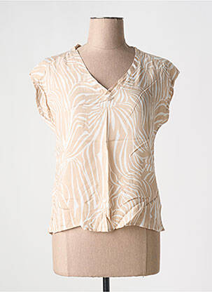 Blouse tissage popeline manches courtes beige SUN VALLEY femme