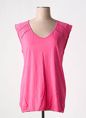 T-shirt col v manches courtes rose RAGWEAR femme