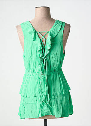 Top tissage crêpe sans manche vert FRACOMINA femme