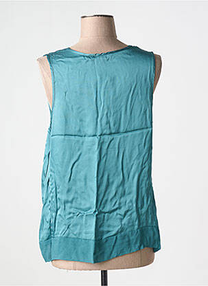 Blouse col v sans manche bleu LAUREN VIDAL femme