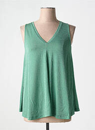 Blouse col v sans manche vert fonce PLEASE femme