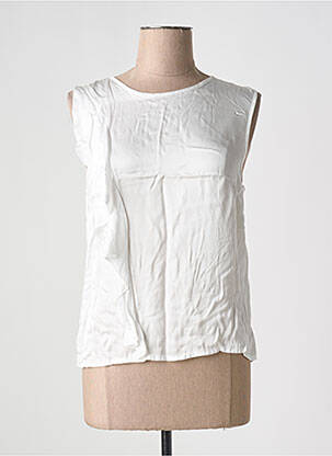 Blouse col rond sans manche blanc FRACOMINA femme